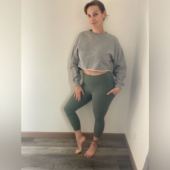 DAMAGED VSX Victoria’s Secret Sport Leggings Worn Green Small Used - Picture 3 of 15